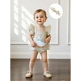 thumbnail image 3 of Rovasas Girl Duck Embroidery Romper Flying Sleeve Overalls with Headband, 3 of 9