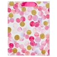 thumbnail image 7 of Hallmark Large Gift Bag (Gold Glitter and Pink Watercolor Dots), 7 of 7