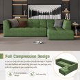 thumbnail image 5 of 110'' Modular Sectional Sofa Legless Design Couch with Chaise, Chenille Fabric L-Shaped Upholstered Sofa Couches, Modern Free Combination Living Room Sofa Sets, Green, 5 of 9