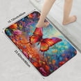 thumbnail image 3 of 1pc Colorful Butterfly in Floral Bathroom Rug Bathroom Decor and Accessories- Durable,Anti Slip,And Quick Drying,Suitable For Indoor/outdoor Use - Perfect For Bathrooms,Bedrooms,Kitchens, 3 of 9