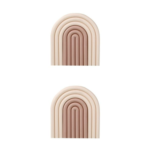 Yuarrent Posavasos aislantes en forma de arcoíris, alfombrillas para botellas, reutilizables, resistentes al calor, gruesos, antiescaldado, accesorios de cafe beige 2piezas Yuarrent CBP161645