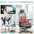 thumbnail image 3 of Florich Seat Cushion and Lumbar Support Pillow for Office Chair Car, Ergonomic Memory Foam Back Support for Office Gaming Chair Driving Seat Wheelchair, Relieves Neck, Back & Sciatica Pain, Red, 3 of 7