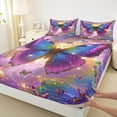 thumbnail image 3 of Homewish Kids Teens Flying Butterflies 4pcs Bed Sheets,Abstract Gradient King Sheets,Dreamy Princess Super Cozy Sheet Set,Ultra Soft Home Decor, 3 of 7