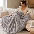 thumbnail image 6 of Clearance! Hotyverty Fuzzy Fleece Throw Blanket, 78.7 in x 48 in, Dark Gray, 6 of 6