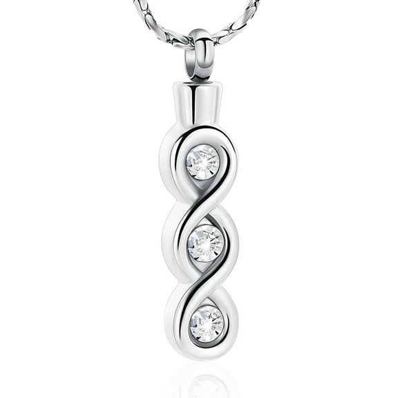 Infinity Urn Necklaces Teardrop Cremation Jewelry for Ashes Keepsake Memorial Pendant for Women Men Loved ones