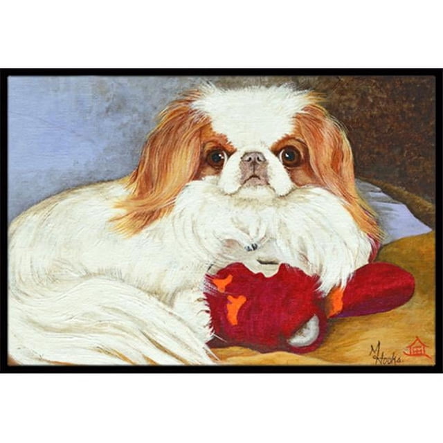 Carolines Treasures MH1049JMAT Japanese Chin Pink Gorilla Tapis Intérieur & Extérieur - 24 x 36 Po.