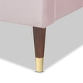 thumbnail image 4 of Baxton Studio Velours Tapissé Plate-Forme en Bois Lit Grand en Rose, 4 of 7