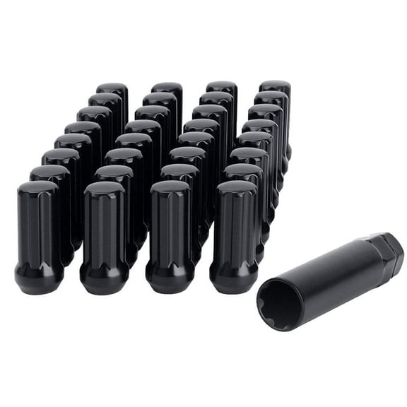 32 Black Spline Lug Nuts 14x2.0 Fits 1999-2002 Ford F-250 F-350 Excursion   Key