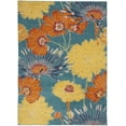 thumbnail image 3 of Nourison Allur Modern Floral Turquoise Multicolor 4' x 6' Area Rug, (4' x 6'), 3 of 9
