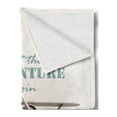 thumbnail image 2 of Adventure Soft Flannel Fleece Blanket, Let the Adventure Begin Inscription and Biplane Tropical Summer Vacation, Cozy Plush for Indoor and Outdoor Use, 70" x 90", Cream Turquoise Tan, by Ambesonne, 2 of 5