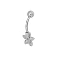 thumbnail image 4 of No Boundaries Women's Stainless Steel Flower Belly Ring, 4 of 8