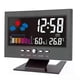 thumbnail image 1 of Digital weather alarm clock, voice control backlight, temperature and humidity calendar display, glass material, time and weather forecast, table cloc, 1 of 4