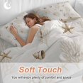 thumbnail image 4 of Queen 4 Piece Bedding Set Ocean Coral Starfish Shell Soft Breathable Duvet Cover and Pillowcase, Marine Theme on Beige Plaid Duvet Cover Set Bed Sheets for Bedroom Dormitory Guest Room, 4 of 9