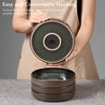 thumbnail image 6 of Vesteel Pasta Bowls Set of 4, 32oz Large Salad Bowls for Dinner Serving Soup, Ceramic Stoneware Pasta Plates with Textured Stripes, Microwave & Dishwasher Safe, Blackish Green, 6 of 8
