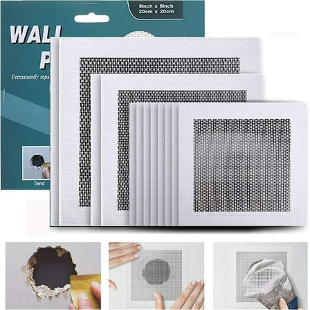 12 Pack Drywall Repair Patches Kit, 4/6/8inch, Aluminum Self-Adhesive Mesh Gray