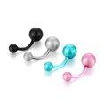 1pc Sexy Smooth Frosted Ball Navel Rings Nail Stainless Steel Belly