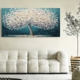 thumbnail image 5 of Large White Trees of Life Canvas Wall Art, Creative Trees Decor Painting Canvas Print for Living Room, Bedroom, Office Decorations, Gifts for Men, 5 of 7