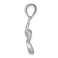 thumbnail image 2 of 14K Two-Tone Gold Charm Pendant Yellow Dipped In White Rhodium Polished Satin Diamond-Cut Plumeria, 2 of 4