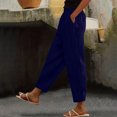 thumbnail image 1 of JMKQLZ Women'S Spring Solid Color Lace-Up With Cotton And Linen All Straight Leg Casual Pants, 1 of 6