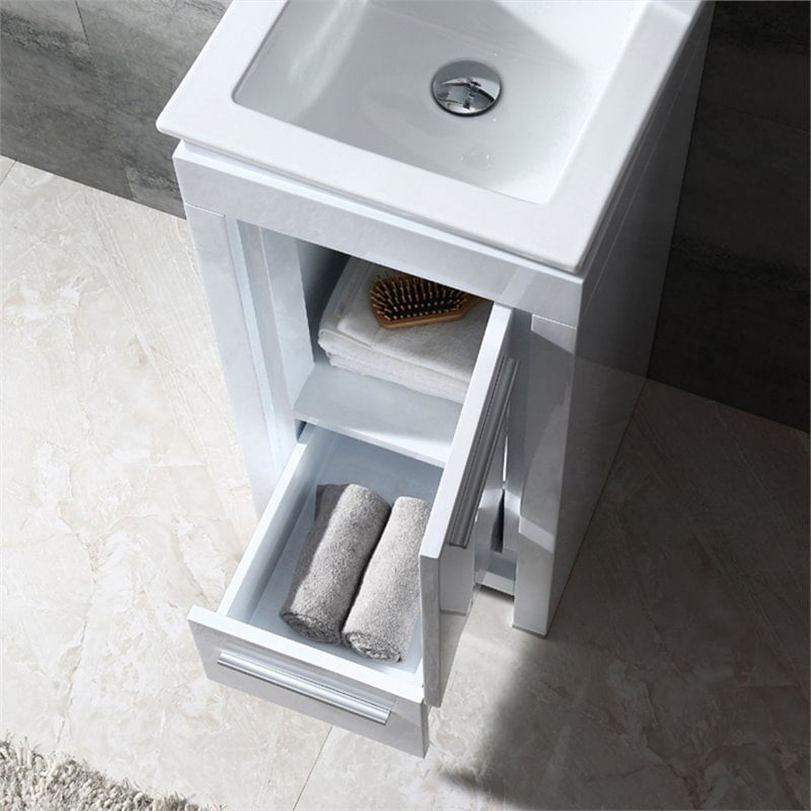Allier 16"White Bathroom Vanity & Mirror - image 4 of 6