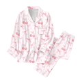 thumbnail image 5 of Long Sleeve Pajama Set Womens Cotton Button Down Cute Heart Print Valentines Sleepwear Long Pants, 5 of 5