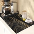 thumbnail image 3 of Coffee Mat for Countertops, Black Gold Marble Texture Dish Drying Mat 2 Pcs for Kitchen Coffee Bar Accessories, Coffee Maker Espresso Machine Dish Rack Hide Stain Rubber Backed 12x19In, 3 of 6