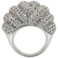 thumbnail image 5 of Rhodium Brass Ring with AAA Grade CZ in Clear for Women Clear Stone Color Style 1W020 Size 6, 5 of 5