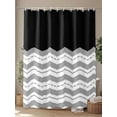 thumbnail image 4 of Shower Curtain Grey Waves Bathroom Curtains with Hooks, Waterproof Fabric Black Chevron Stripe Bath Shower Curtains Set for Bathroom Bathtubs Decor 36x72 Inch, 4 of 8