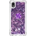 thumbnail image 2 of case for Samsung Galaxy A01 Core Case with Creativity Clear Quicksand Glitter Flowing Liquid Floating Soft TPU Case w/Stand Bling Diamond Sparkle Phone Cover for Samsung Galaxy A01 Core  Purple, 2 of 7