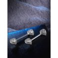 thumbnail image 5 of 4 Pairs Stainless Steel Nipple Rings Tongue Ring Piercing Body Jewelry Barbell Cz Heart Shape Rings For Women Girls, 5 of 5