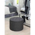 thumbnail image 3 of Convenience Concepts Designs4Comfort Pouf Rond pour Chaussures en Tissu Gris, 3 of 6