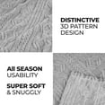 thumbnail image 4 of BNM Fleece Boho Knit Jacquard Blanket, Full/ Queen, Platinum, 4 of 8