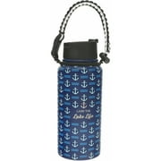 Lake Life - 32 oz Stainless Steel Water Bottle with Paracord Survival Handle
