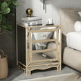 thumbnail image 3 of Clearance! W 19.7" X D 15" X H 26" Champagne mirror three extraction cabinet, multifunctional bedside table, 3 of 9