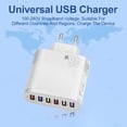 thumbnail image 2 of Cargadores de pared de 6 puertos Adaptador de cargador USB doméstico para iPhone (enchufe de la UE blanco) Hugtrwg Nuevos Originales, 2 of 7