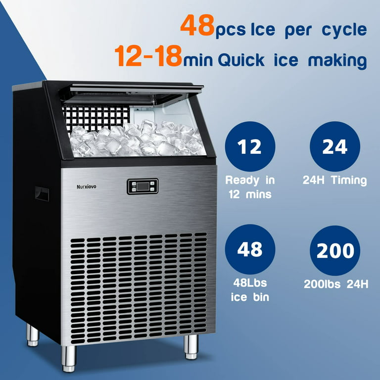 ADT Countertop Chewable Nugget Ice Maker Machine 44lbs per Day (44Lbs,  24Hours)