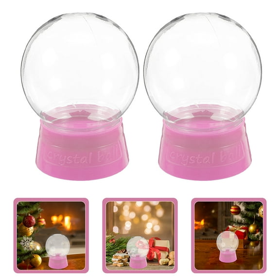FRCOLOR 6pcs Fillable Plastic Snow Globe Jar for DIY Crafts Christmas Home Decoration with Screw Off Cap DIY Water Globe