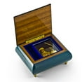 thumbnail image 2 of Handcrafted Italian Dark Blue Menorah Music Box - Anchors Aweigh - SWISS, 2 of 2