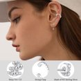 thumbnail image 2 of RoseJeopal 4 pair Ear Crawler Earrings Crystal Leaf Ear Climber Earrings Faux Diamond Flower Chic Stud Earrings, 2 of 5
