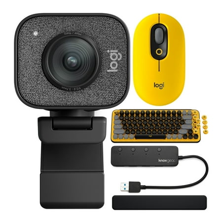 UPC: 0196271827580 | Logitech StreamCam Plus Webcam with Tripod (Graphite) with Keyboard Bundle