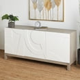thumbnail image 3 of DecMode 68" x 32" White Wooden Geometric 3 Door and 1 Interior Drawer Sideboard, 1-Piece, 3 of 23