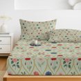 thumbnail image 6 of Queen Size Fitted Sheet Set - Rustic Floral 3 Piece Bedding Sets 16" Deep Pocket Fitted Sheet with 2 Pillowcases, Sage Green Farmhouse Wildflowers Vintage Brushed Microfiber Hotel Luxury Bed Sheets, 6 of 9