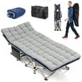 thumbnail image 3 of ENOKING Camping Cot with Thick Pad Oversize Mattress for Adult, Portable Folding Bed Cots for Sleeping, Oxford Heavy Duty with Carry Bag 75"* 28", 3 of 10