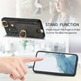 thumbnail image 4 of Wallet Case Compatible with Samsung Galaxy S24 with Card Holder, 360° Rotation Finger Ring Stand PU Leather Cover Drop Protection with Magnetic Snap Case Cover for Galaxy S24 - Black, 4 of 8