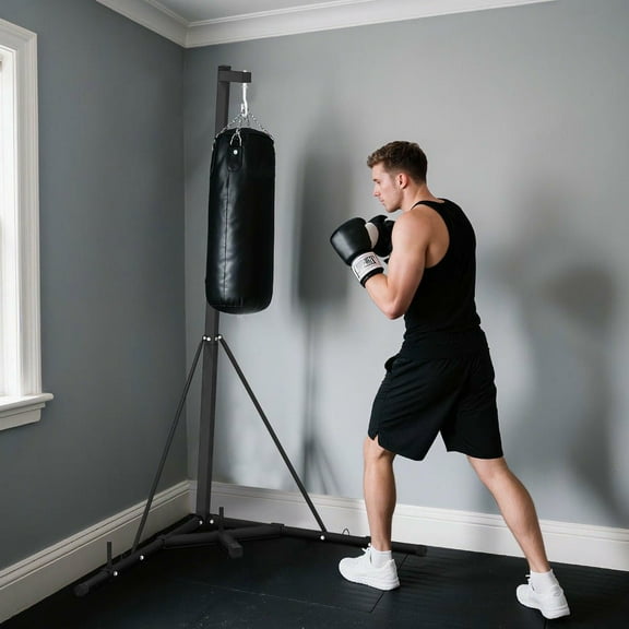 Resenkos Foldable Freestanding Heavy Bag Stand with Weighted Base (Stand Only) - Black