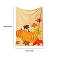 thumbnail image 3 of Thanksgiving Leaves Pumpkin Blankets,for Living Room Couch Bed Chair Dorm Throw Blanket with Soft Comfortable 27.55x39.37x0.39Inch Yellow, 3 of 6