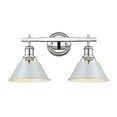 thumbnail image 1 of Orwell 2-Light Vanity Light in Chrome with Dusky Blue, 1 of 3