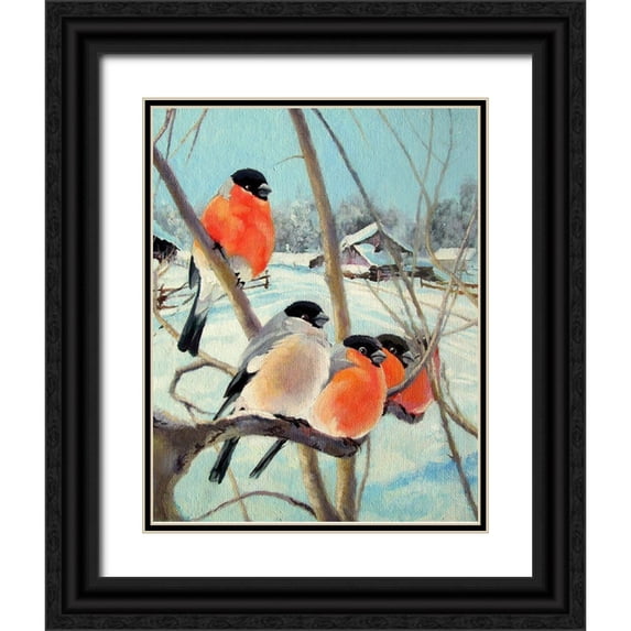 Pautov, Igor 26x32 Black Ornate Wood Framed with Double Matting Museum Art Print Titled - A Winter Fairytale