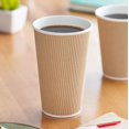 thumbnail image 2 of Double Wall Ripple Kraft Paper Hot Cups for Coffee, Tea, Beverages (16 oz), 2 of 2
