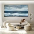 thumbnail image 3 of Seascape Canvas Wall Art Original Ocean Oil Painting Seascape Handmade Acrylic Wall Art Blue Sea Waves Wall Decor Gift,Unstretched,Frameless,(81*162cm)32*64Inches, 3 of 5